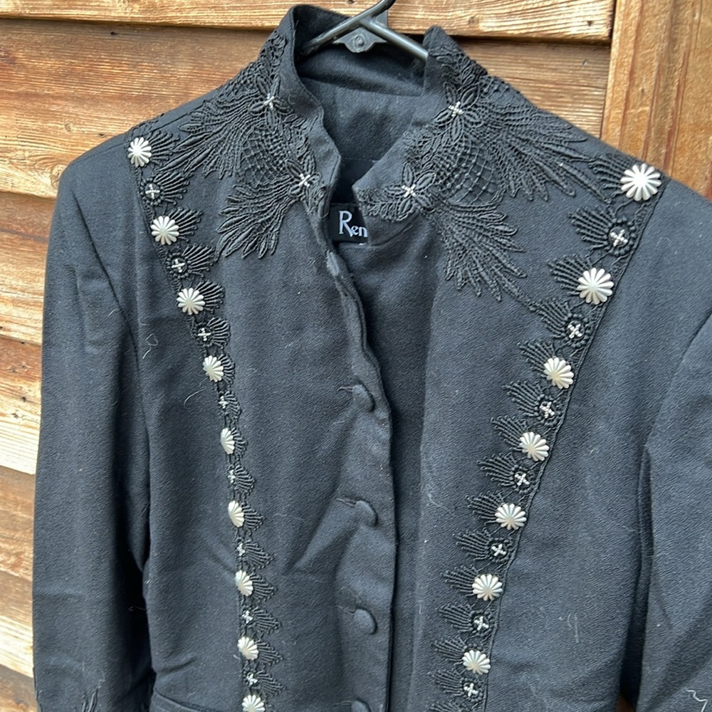Vintage Ren Ellis Western-Style Embroidered Black Jacket - Picture 7 of 13